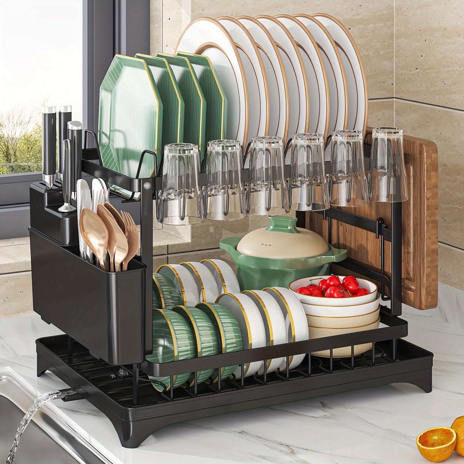 Simplify.™️ Double Layer Dish Rack Maestro