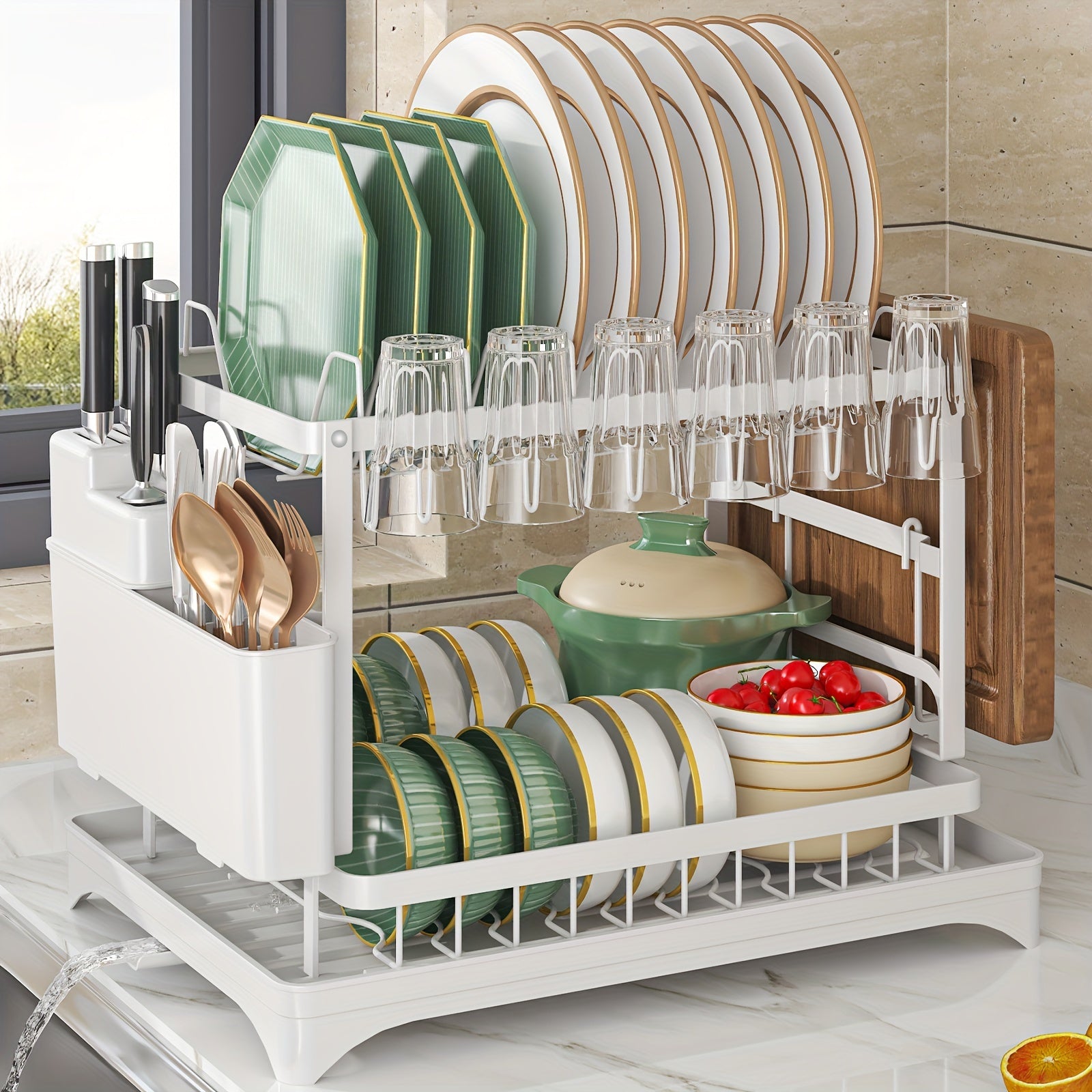 Simplify.™️ Double Layer Dish Rack Maestro