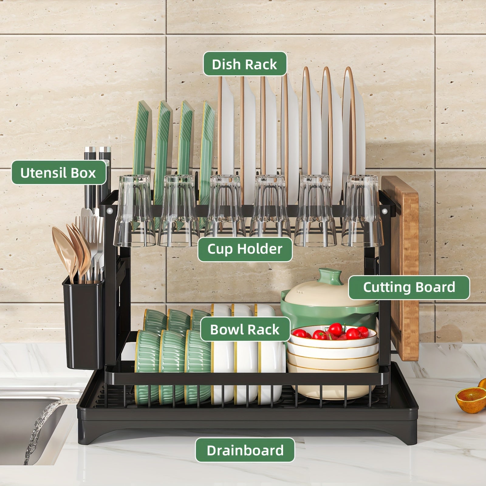 Simplify.™️ Double Layer Dish Rack Maestro